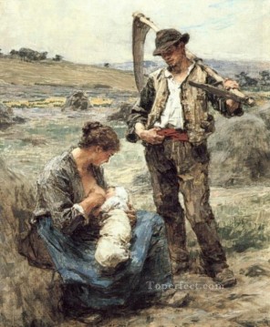 レオン・オーギュスティン・レルミット Painting - マタニティ・オ・ルルーズ ファミーユの田園風景 農民 レオン・オーギュスタン・レルミット